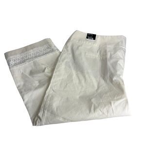 Alfani Womens Bright White Tummy Control Slim Leg Ankle Pants Size 24W